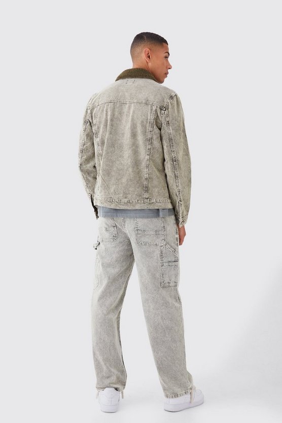 Lockere Cord-Hose mit Acid-Waschung