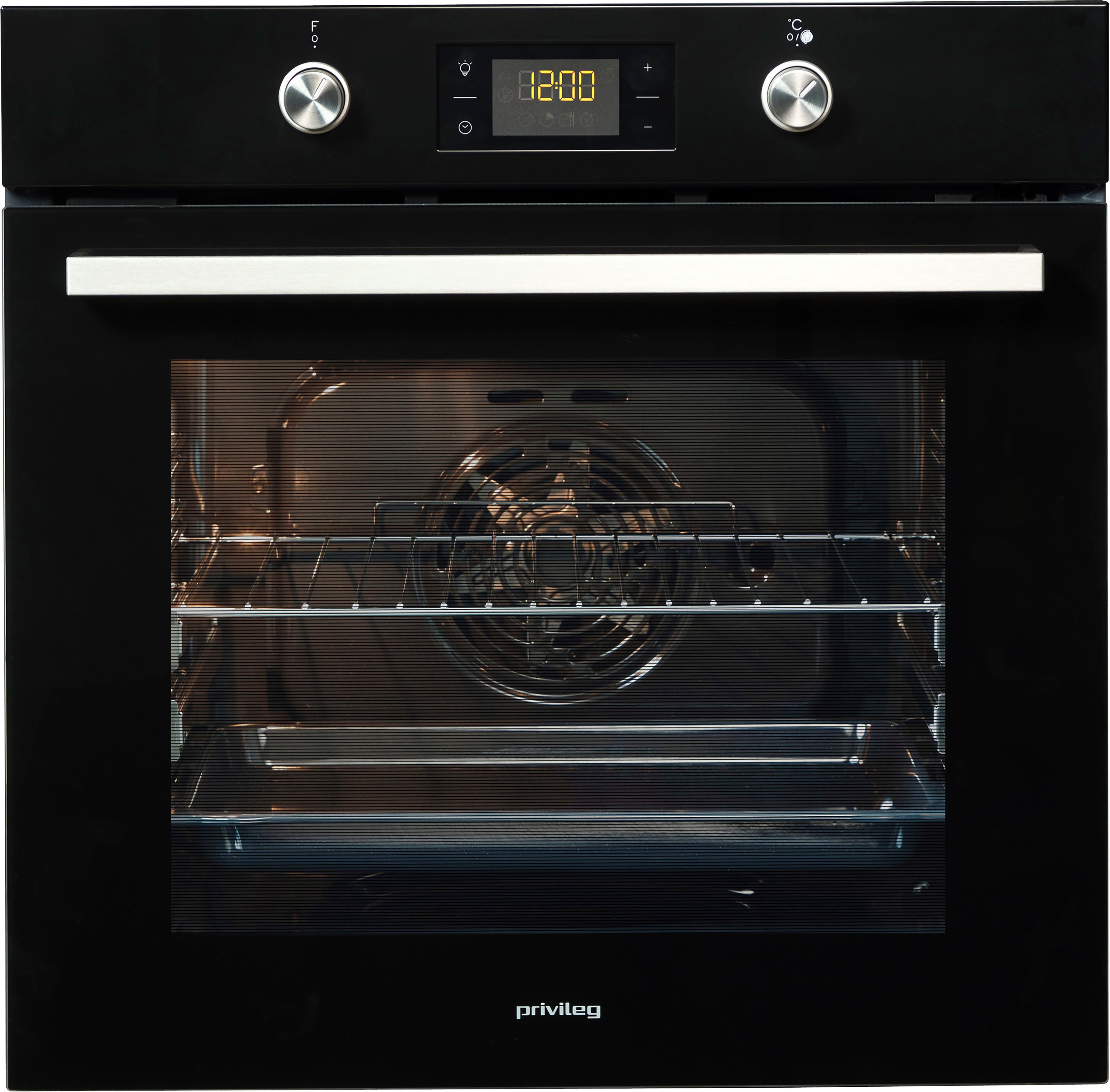 Privileg Backofen-Set BAKO Turn&Cook 450 BLACK, mit Teilauszug, Pyrolyse-Selbstreinigung