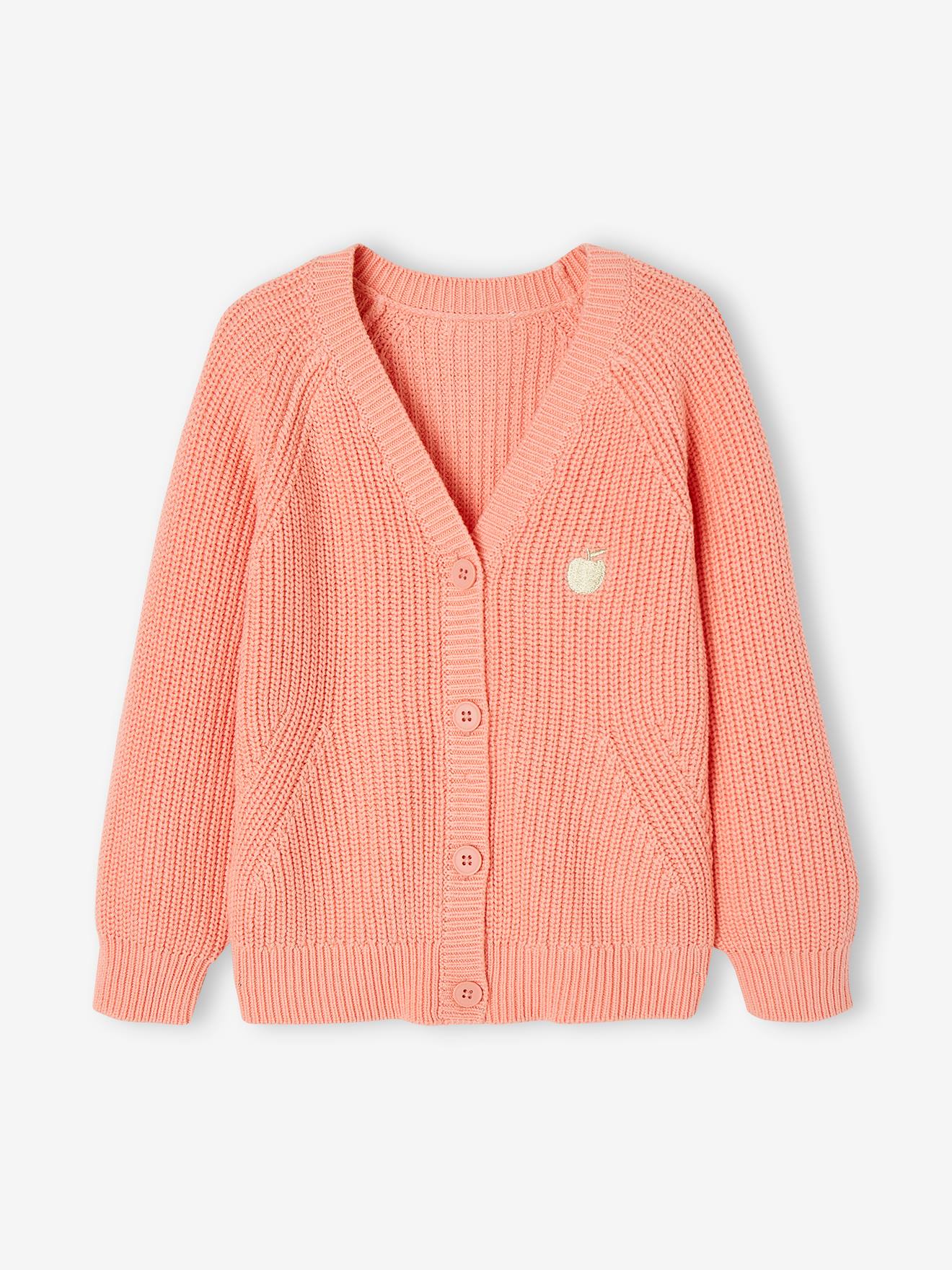 Vertbaudet Mädchen Strickjacke mit V-Ausschnitt - gelb