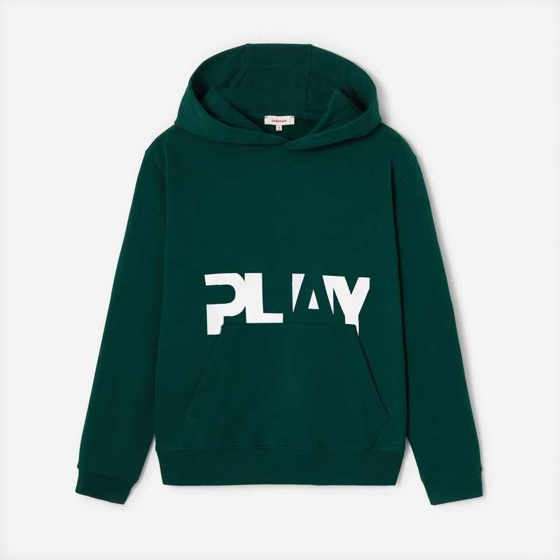 Sweat garçon message vert en coton recyclé Catimini
