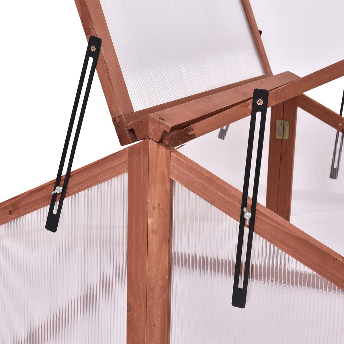 COSTWAY Frühbeet Gewächshaus (1 St), wetterfest, aus Holz, 90 x 83 x 59 cm