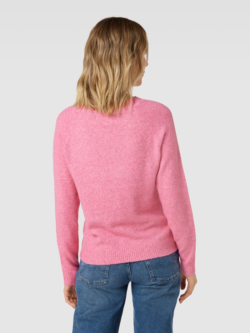 Strickpullover mit Rundhalsausschnitt Modell 'DOFFY' in pink