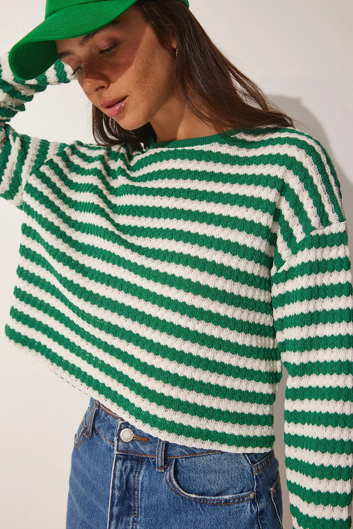 Happiness İstanbul  Pullover - Grün - Regular Fit