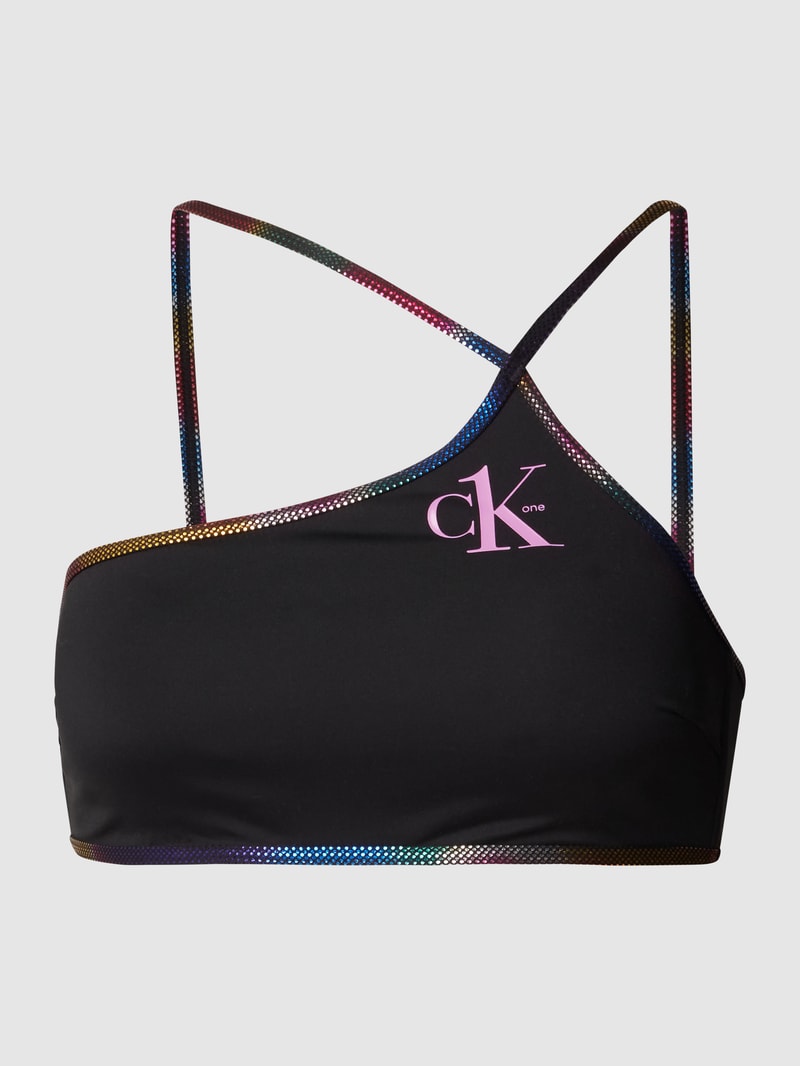 Bikini-Oberteil im One-Shoulder-Design in schwarz