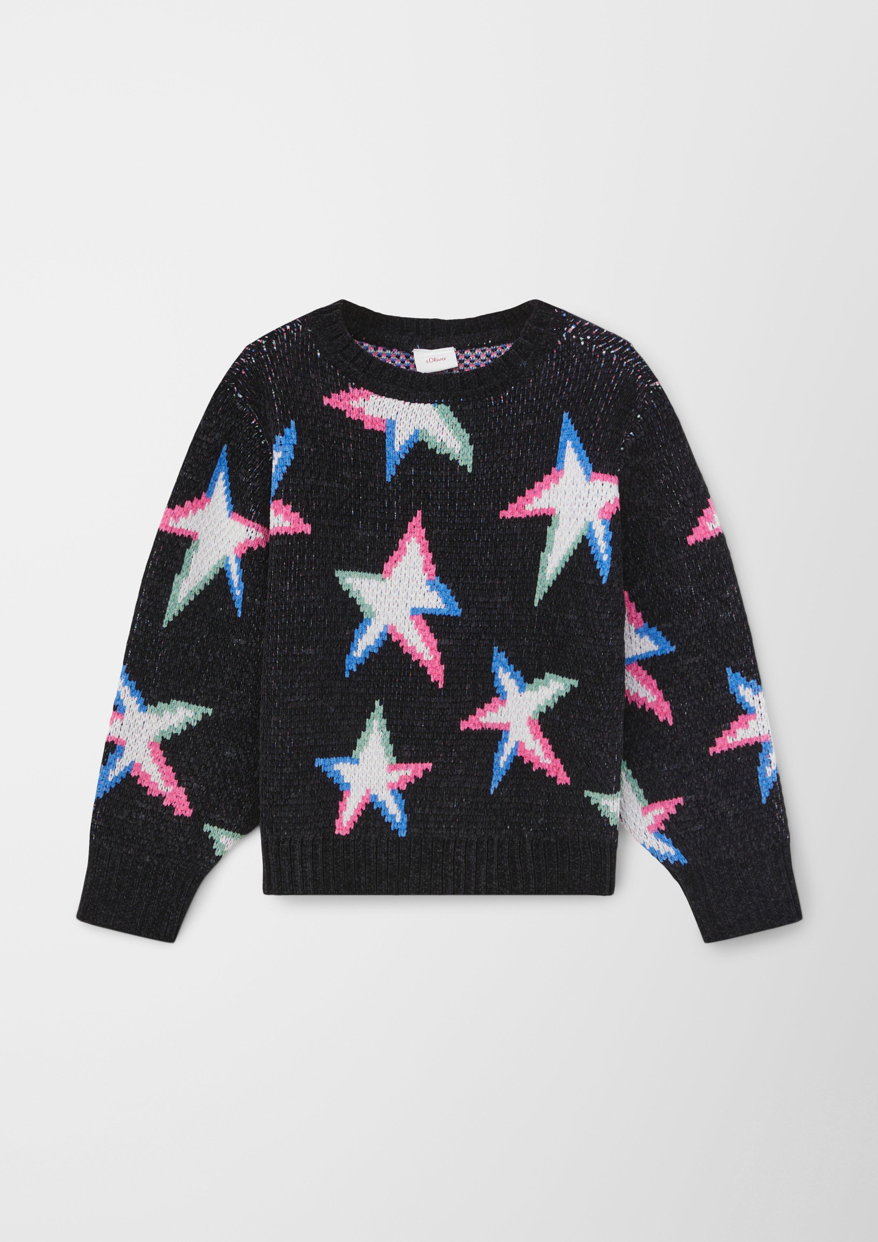 Chenillepullover mit Allover-Muster  2122665-99X4