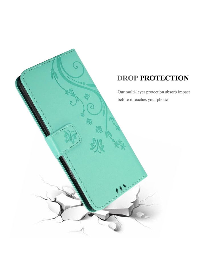 cadorabo Hülle für Apple iPhone 13 Blumen Design in FLORAL TÜRKIS günstig kaufen onesize