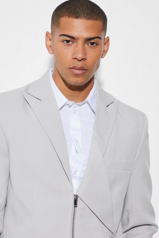 Lockerer Blazer mit Reißverschluss