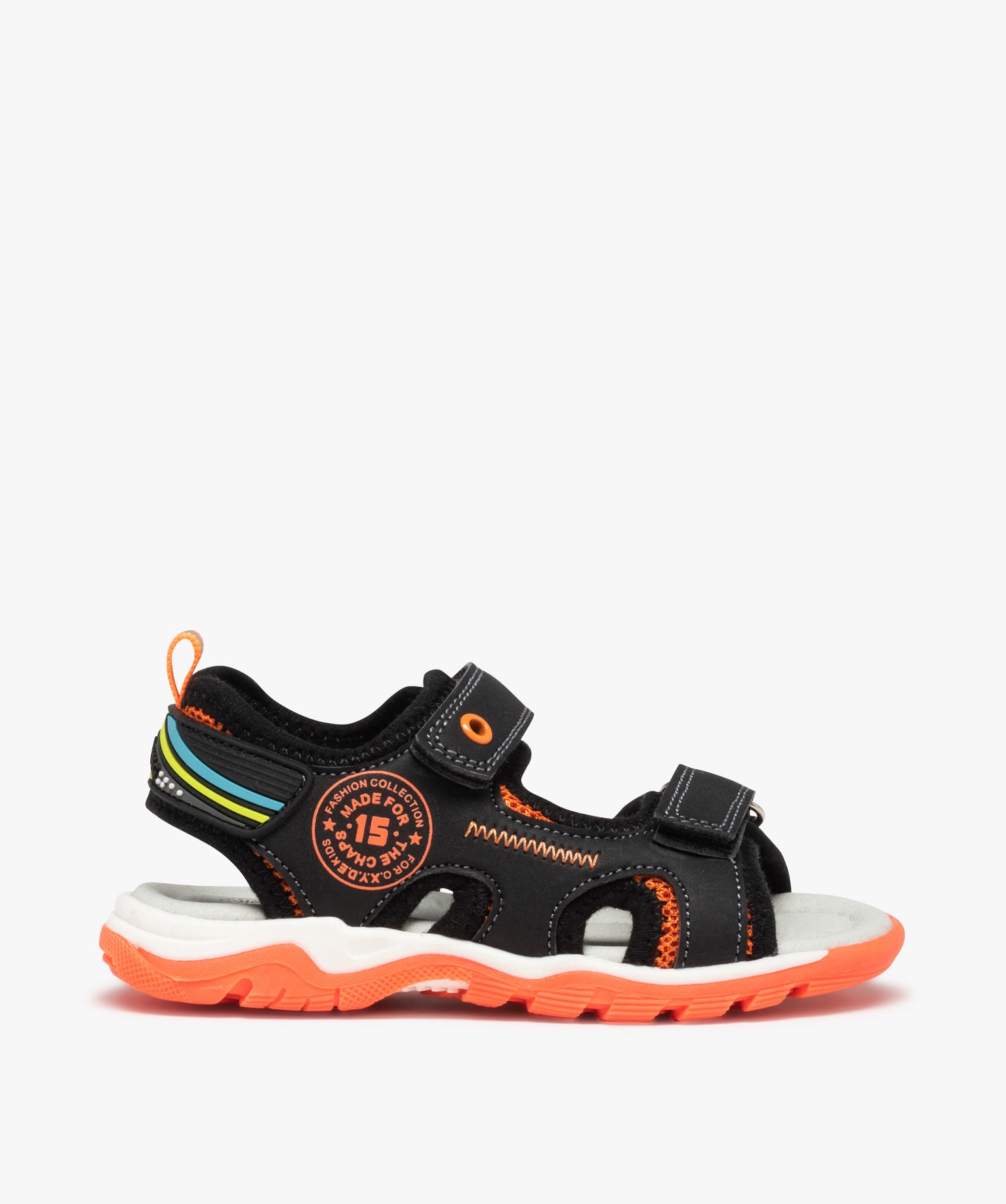 Sandales sport Garçon à fermeture scratch noir | GEMO