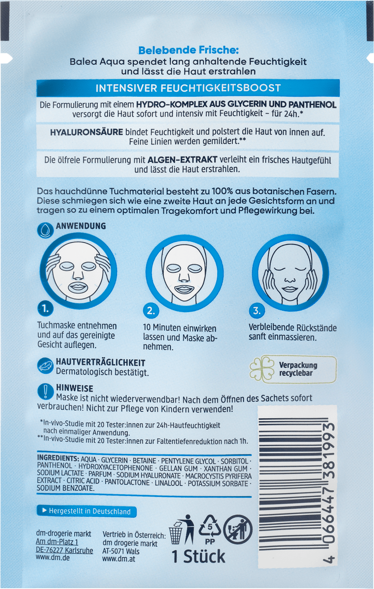 Tuchmaske Aqua, 1 St