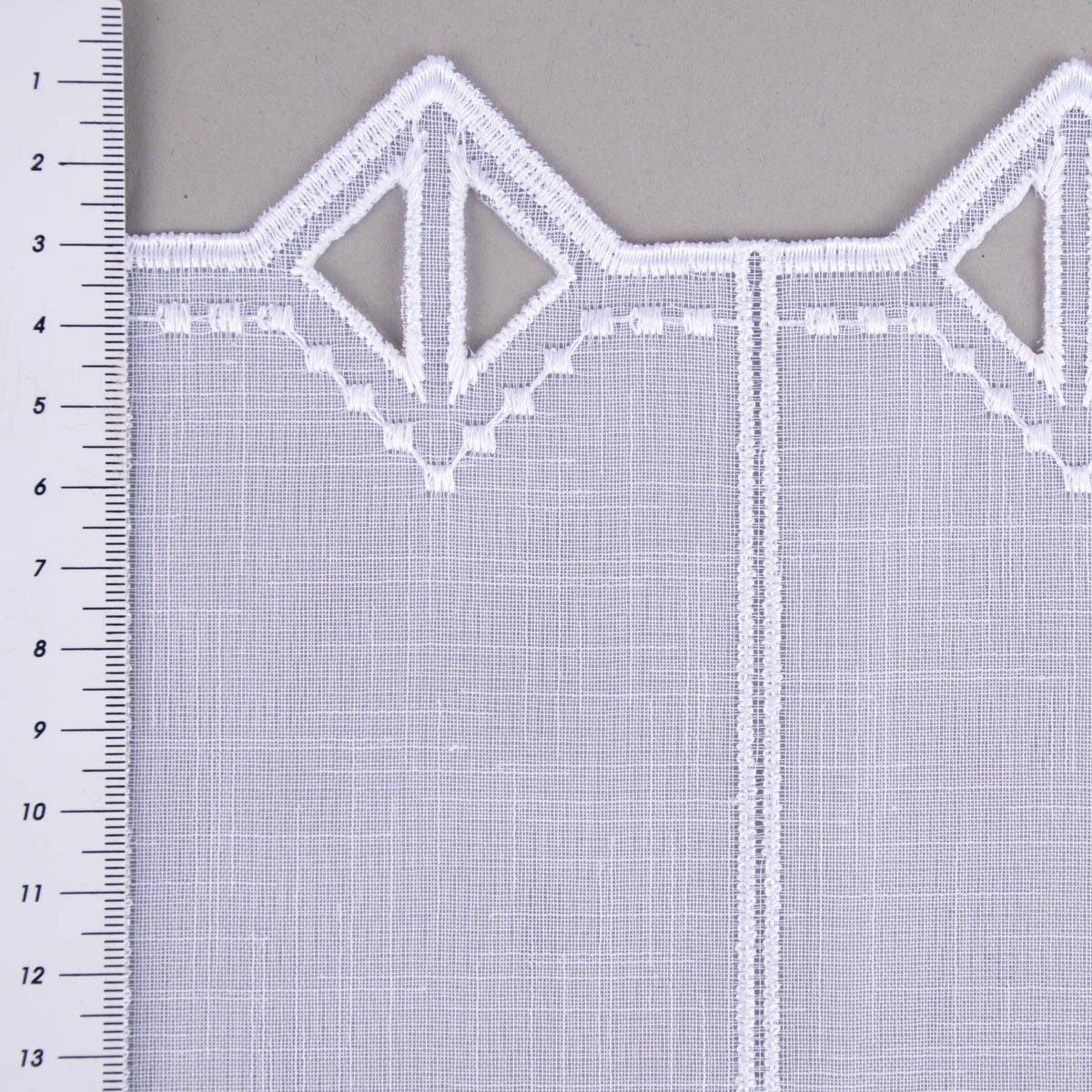Meterware Stickerei-Panneaux Bistrogardine transparent nähfrei Stickerei Kästc, SCHÖNER LEBEN., leicht perforiert, Stickerei/Stickstoff, bestickt, pflegeleicht