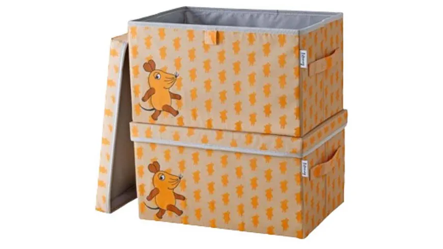 Lifeney Aufbewahrungsbox mit Deckel Die Maus 37x25x21 braun, orange