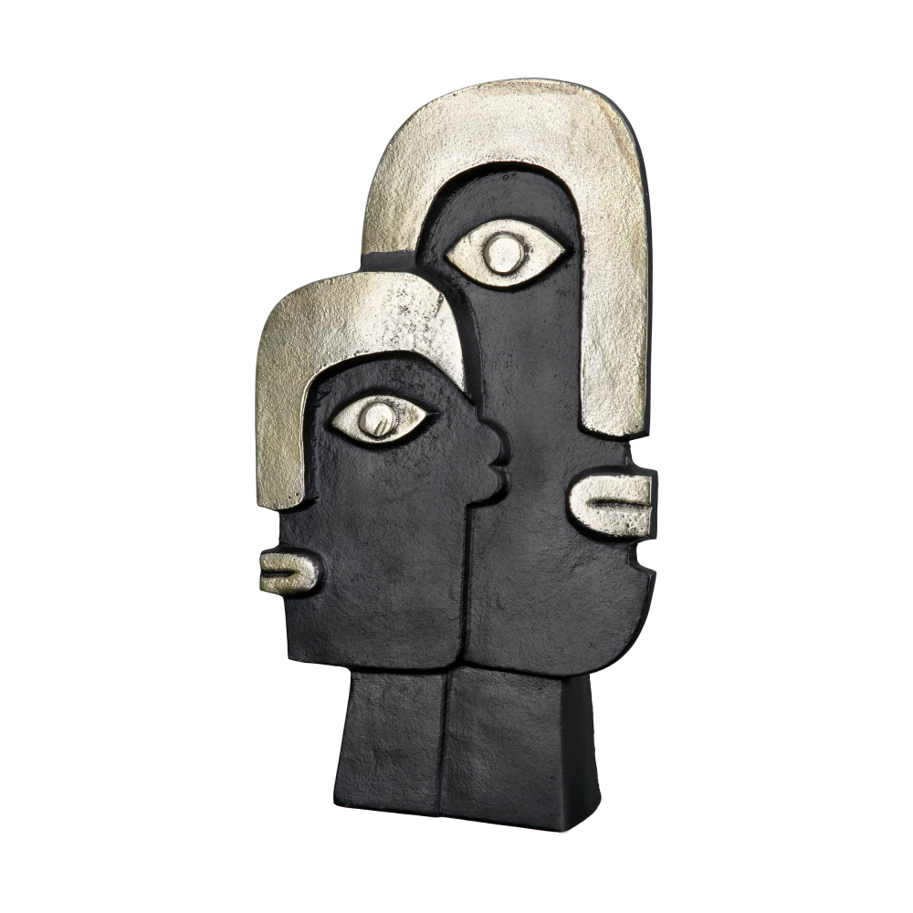 Vase Face schwarz/goldfarben