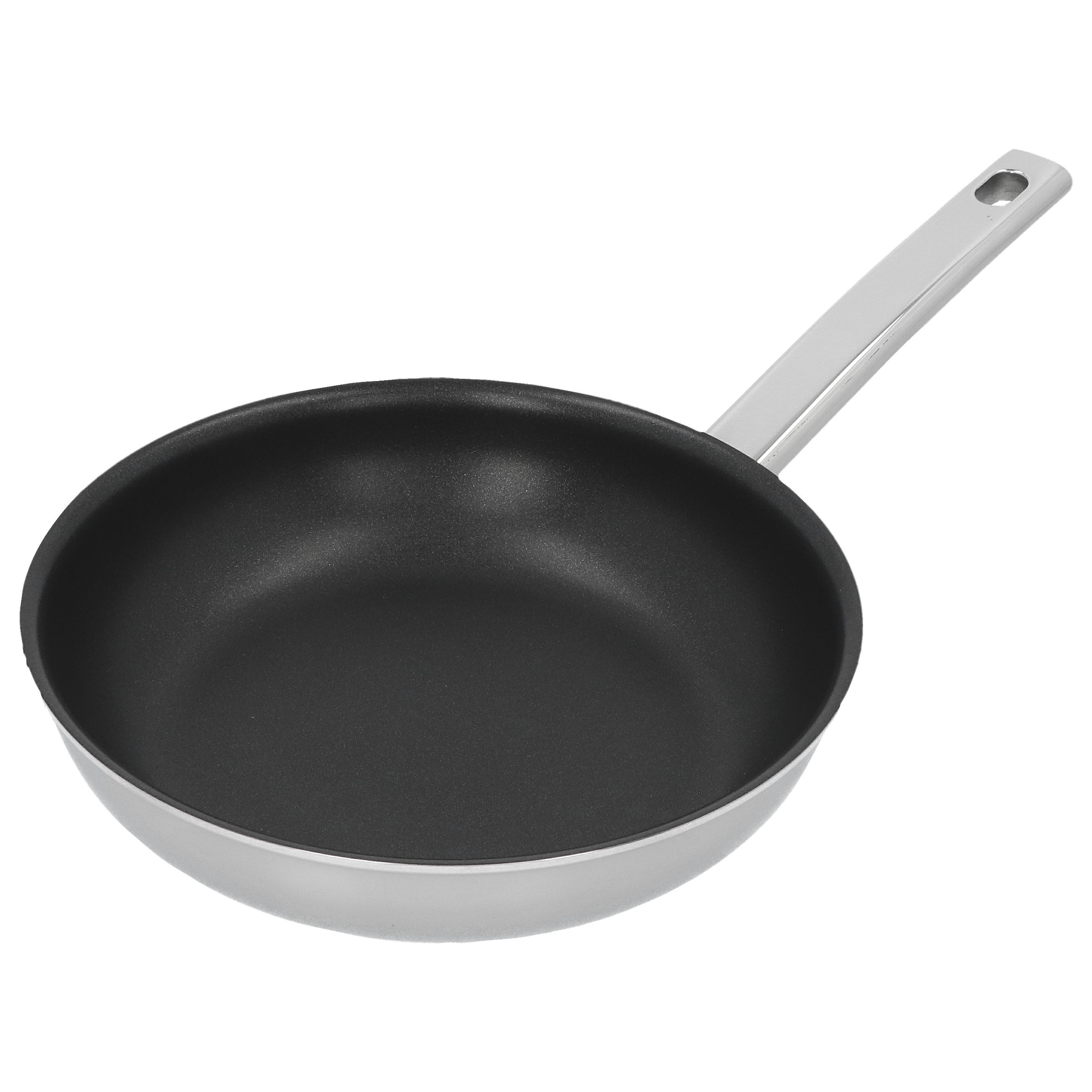 Bratpfanne 20 cm, 18/10 Edelstahl, Silber-Schwarz
