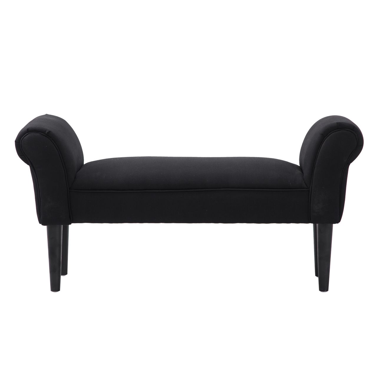 HOMCOM Sitzbank für Schlafzimmer, Bettbank, Polsterbank, MDF, Schaumstoff, Schwarz, 102 x 31 x 51 cm