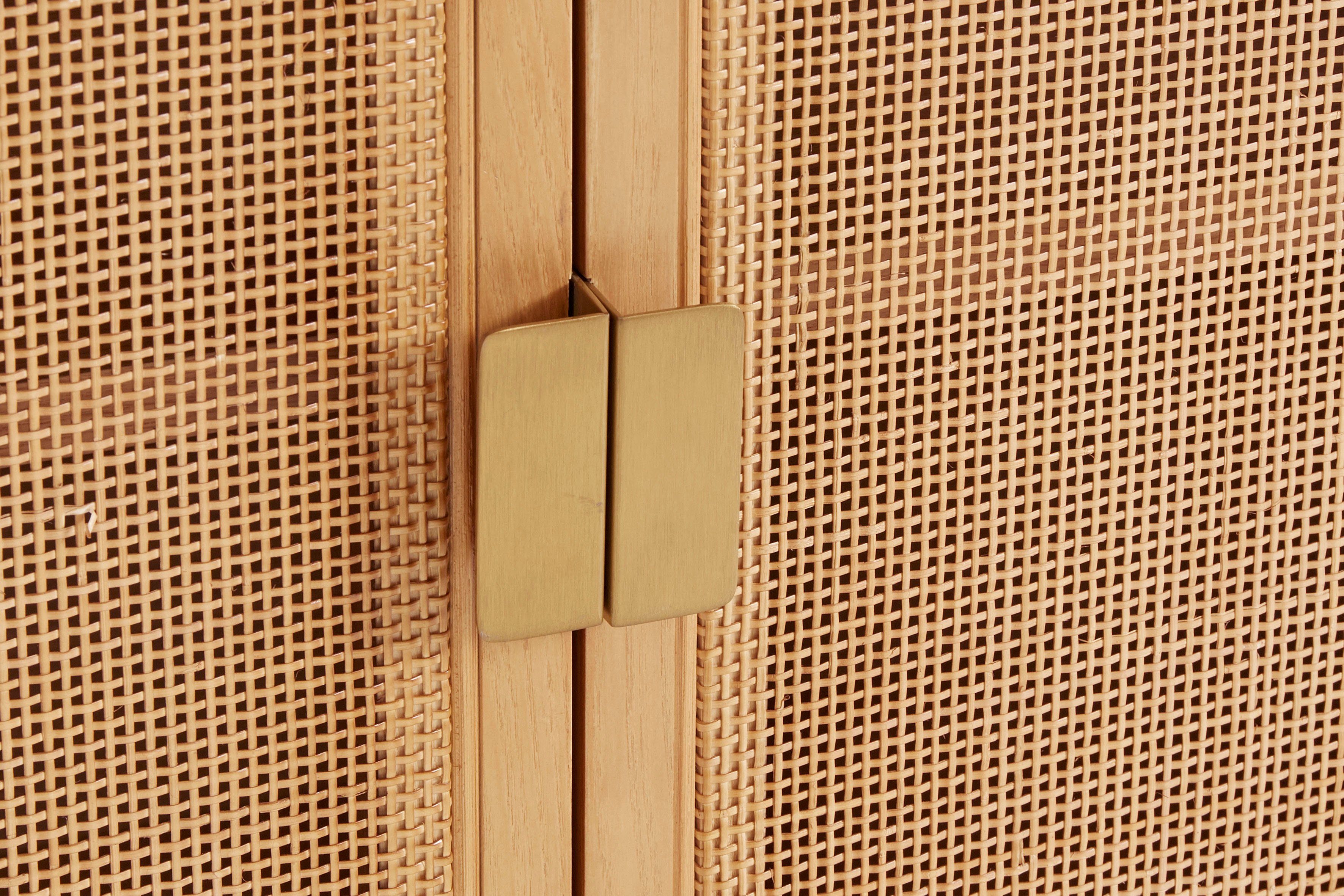 LeGer Home by Lena Gercke Sideboard Lina, Mit Rattan Einsatz, 4 Innenfächer, teilmassiv