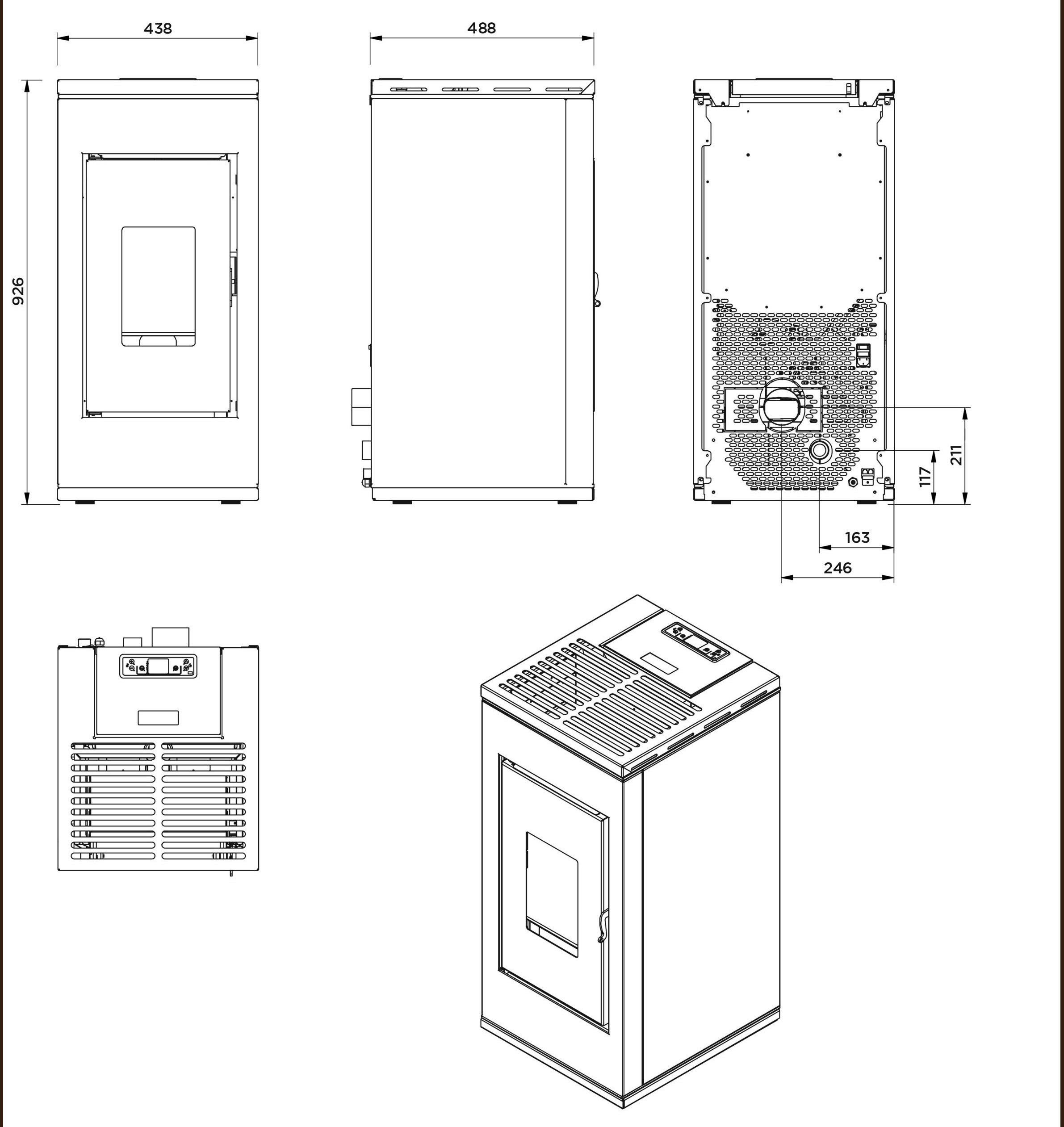 interstoves Pelletofen J_olene 8, 7,2 kW, Zeitbrand