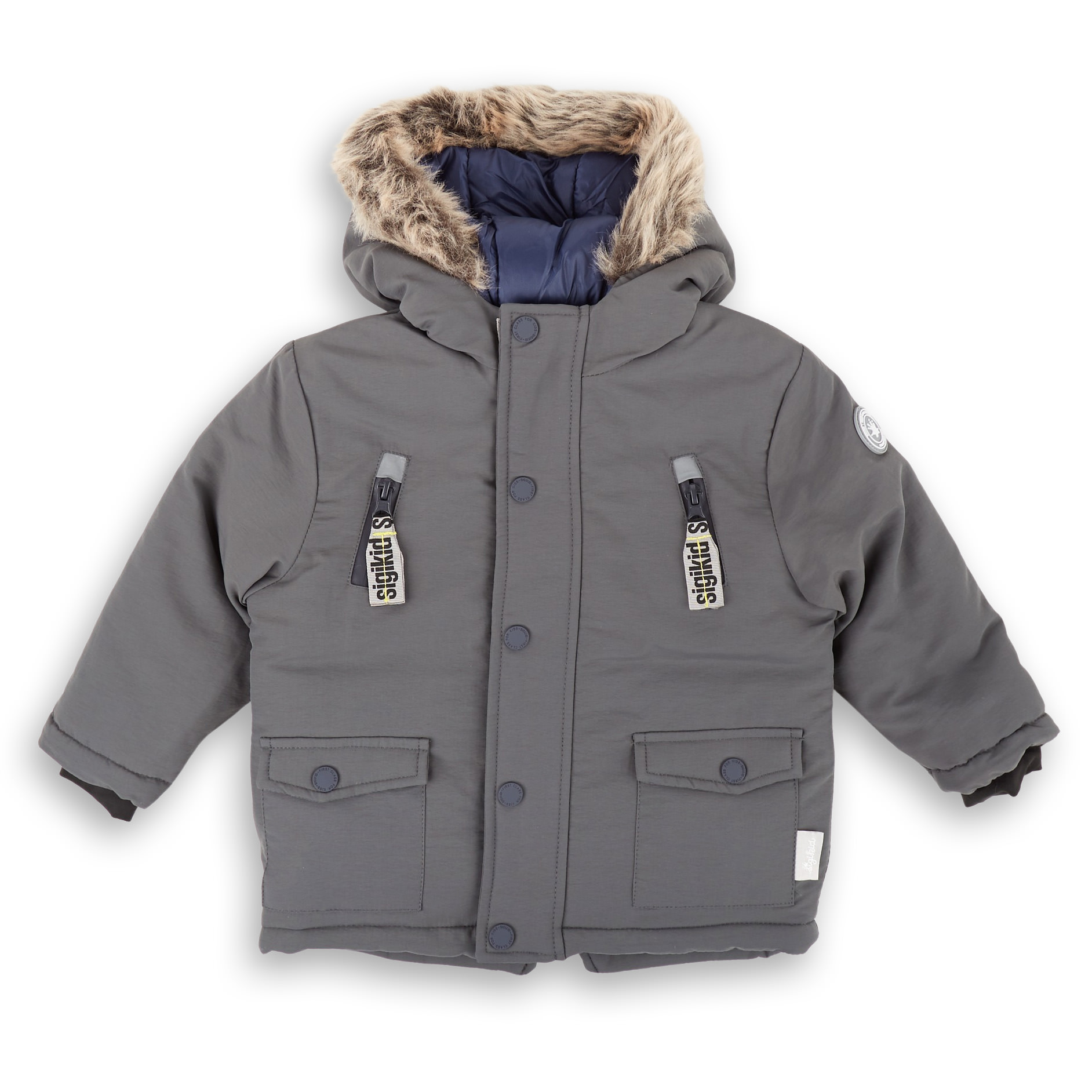 Wattierte Baby Winterjacke in Grau