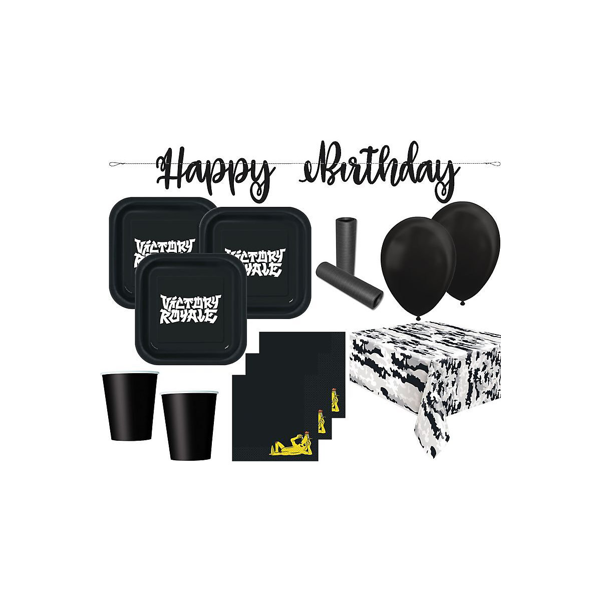 XL Fortnite Party Deko Set 45 Teile für 8 Personen