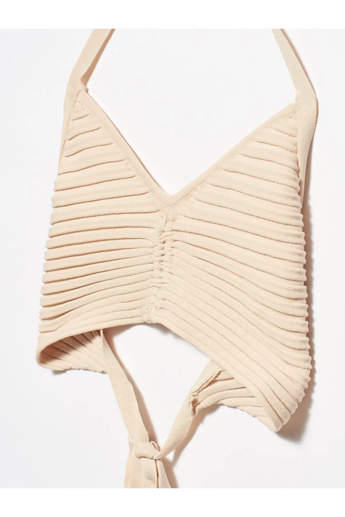 Dilvin  1011 – Strick-Bustier mit Schnürung hinten – Beige
