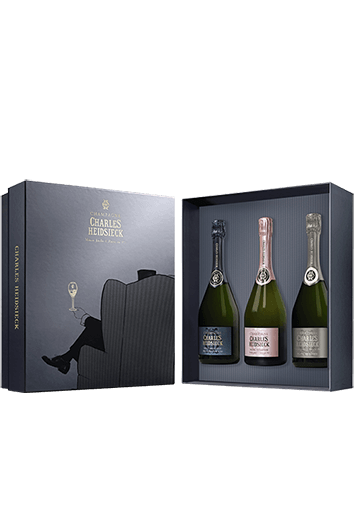 Charles Heidsieck : Coffret Armchair Brut Réserve + Rosé Réserve + Blanc de Blancs