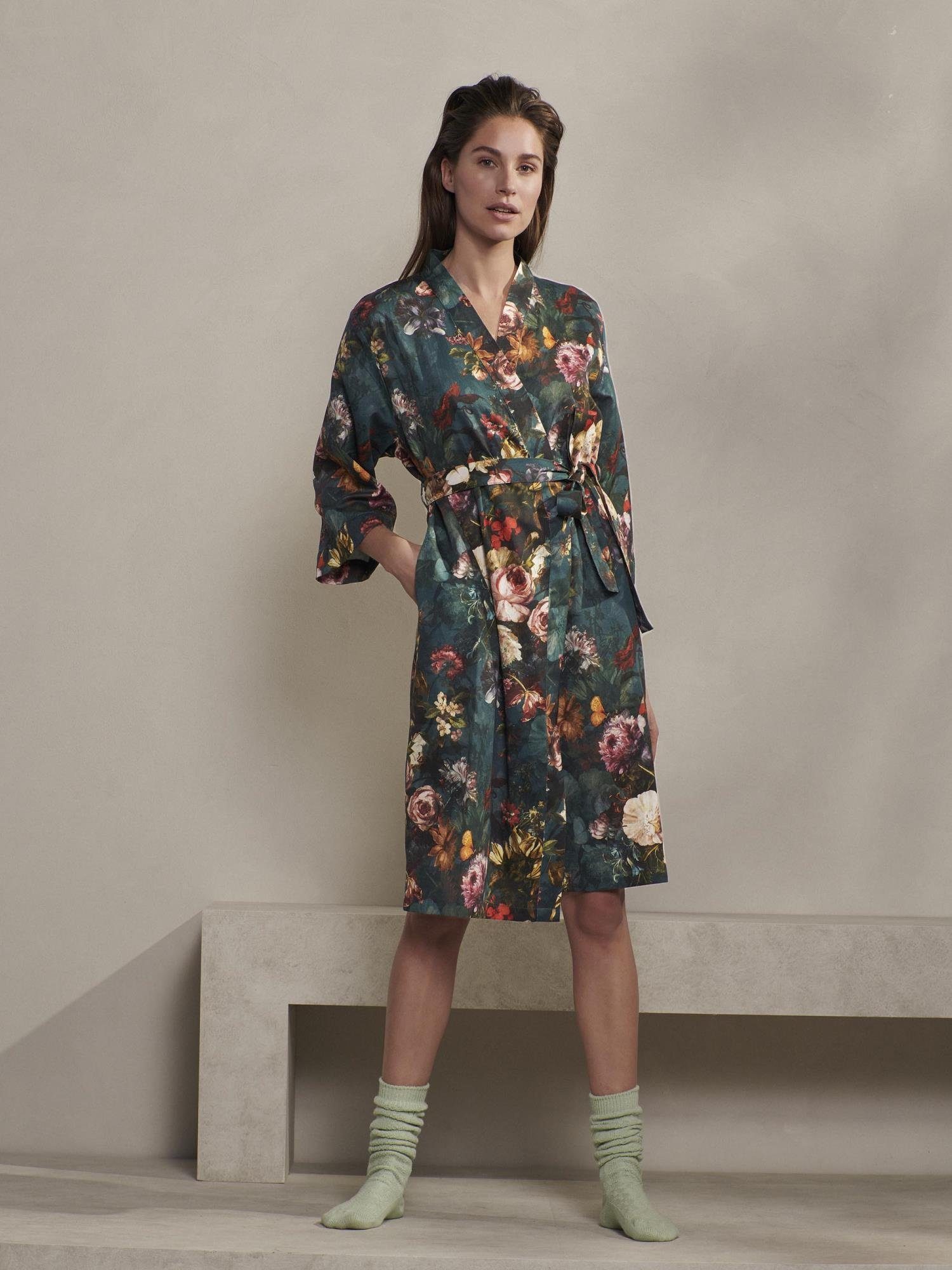 Essenza Kimono sarai karli, Kurzform, Baumwolle, Kimono-Kragen, Gürtel, mit wunderschönem Blumenprin