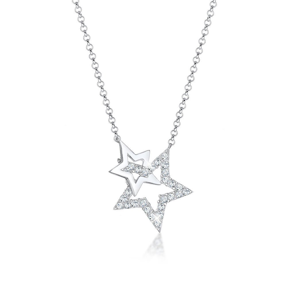 Elli Elli Collier Femme Étoiles Astro avec Cristal en Argent Sterling 925 collier