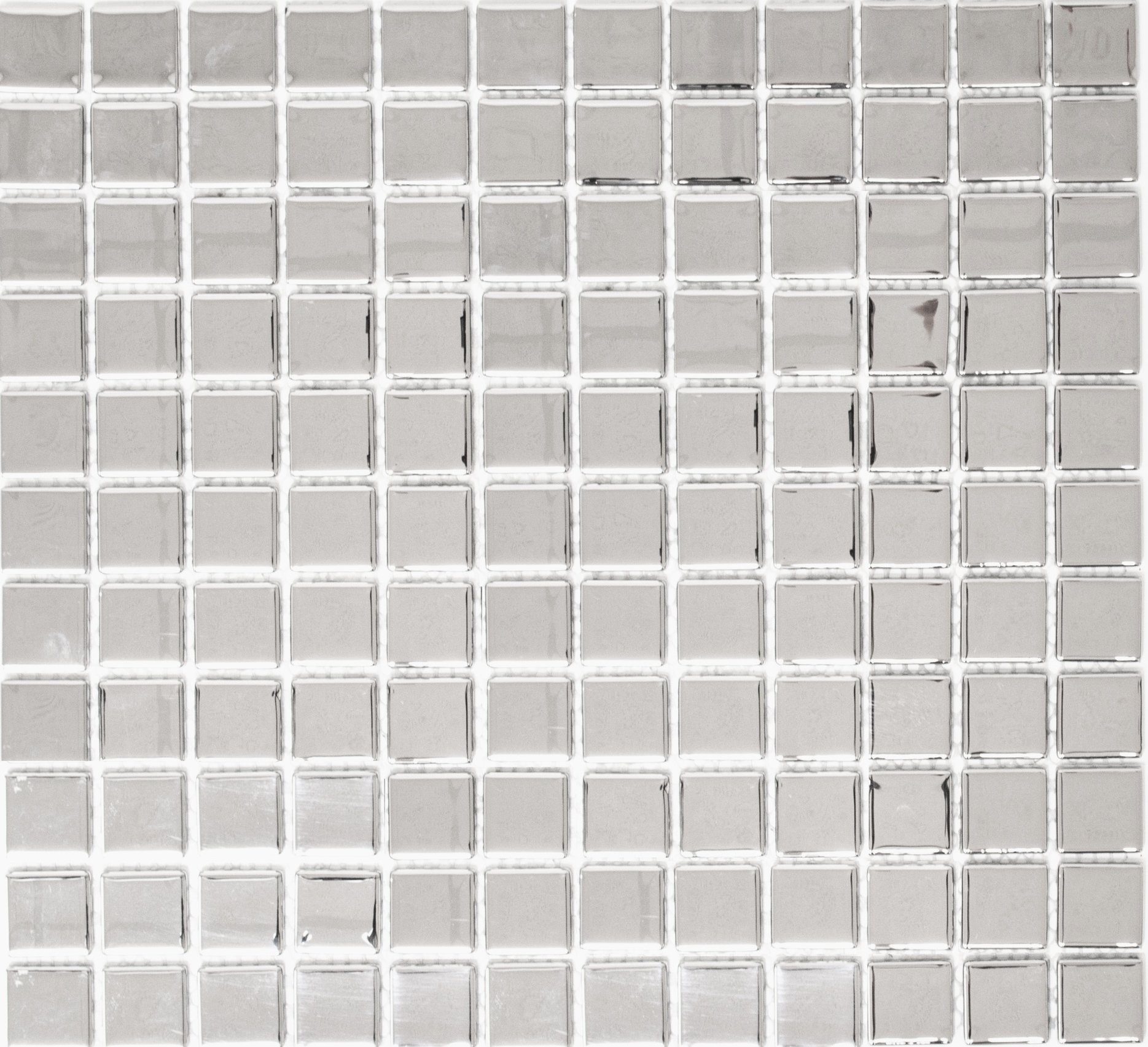 Mosani Mosaikfliesen Glasmosaik Crystal Mosaikfliesen silber glänzend / 10 Matten