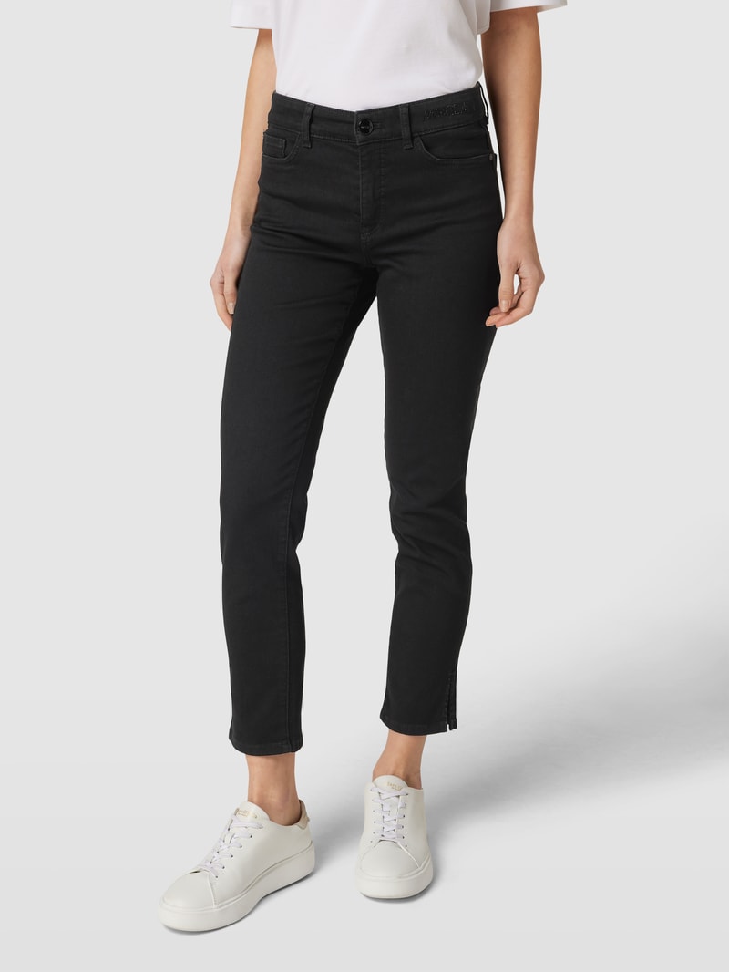 Slim Fit Jeans mit 5-Pocket-Design Modell 'SILEA' in schwarz