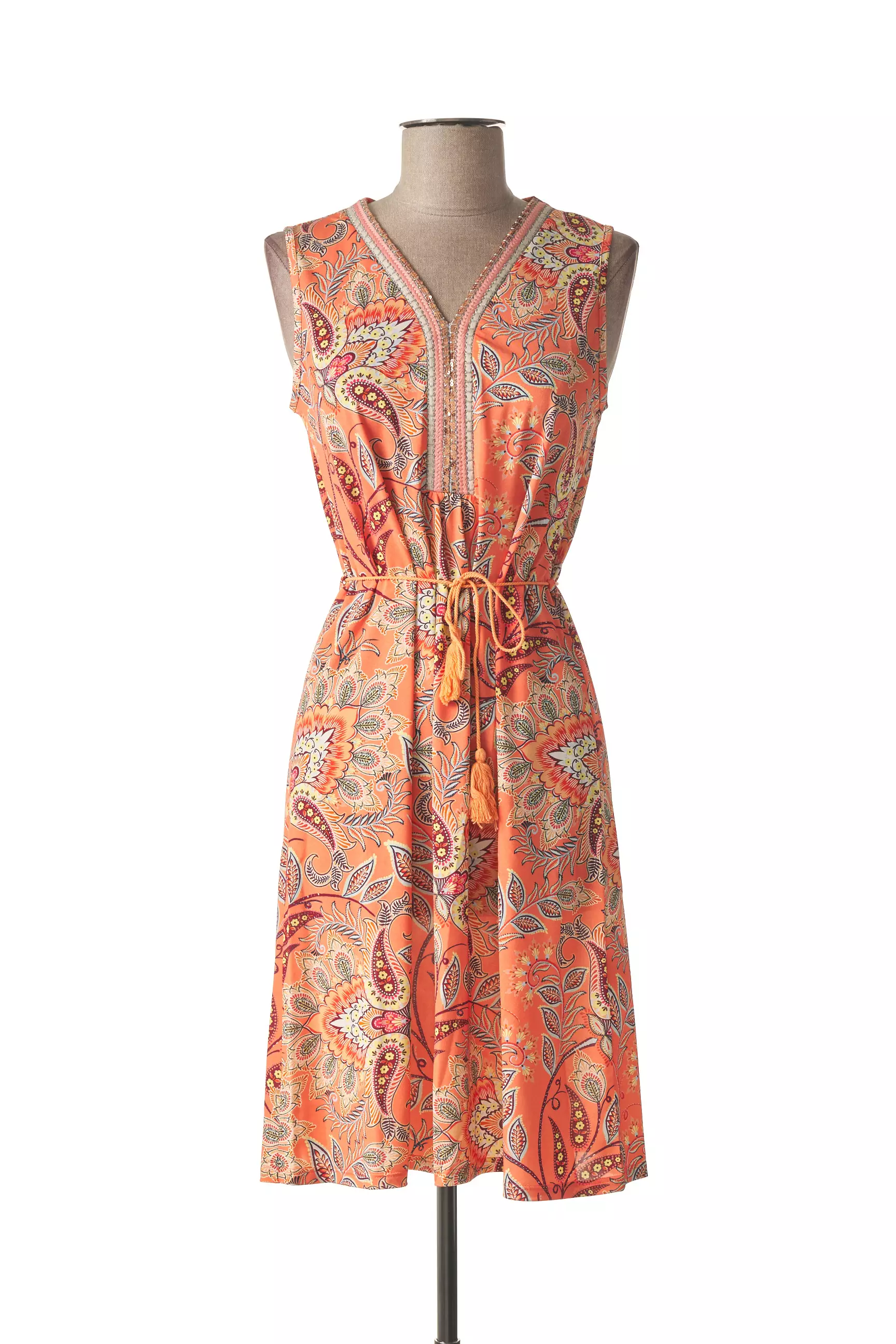 Julie Guerlande Robes Mi Longues Femme couleur orange