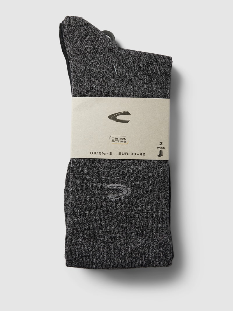 Socken mit Label-Stitching im 2er-Pack in schwarz