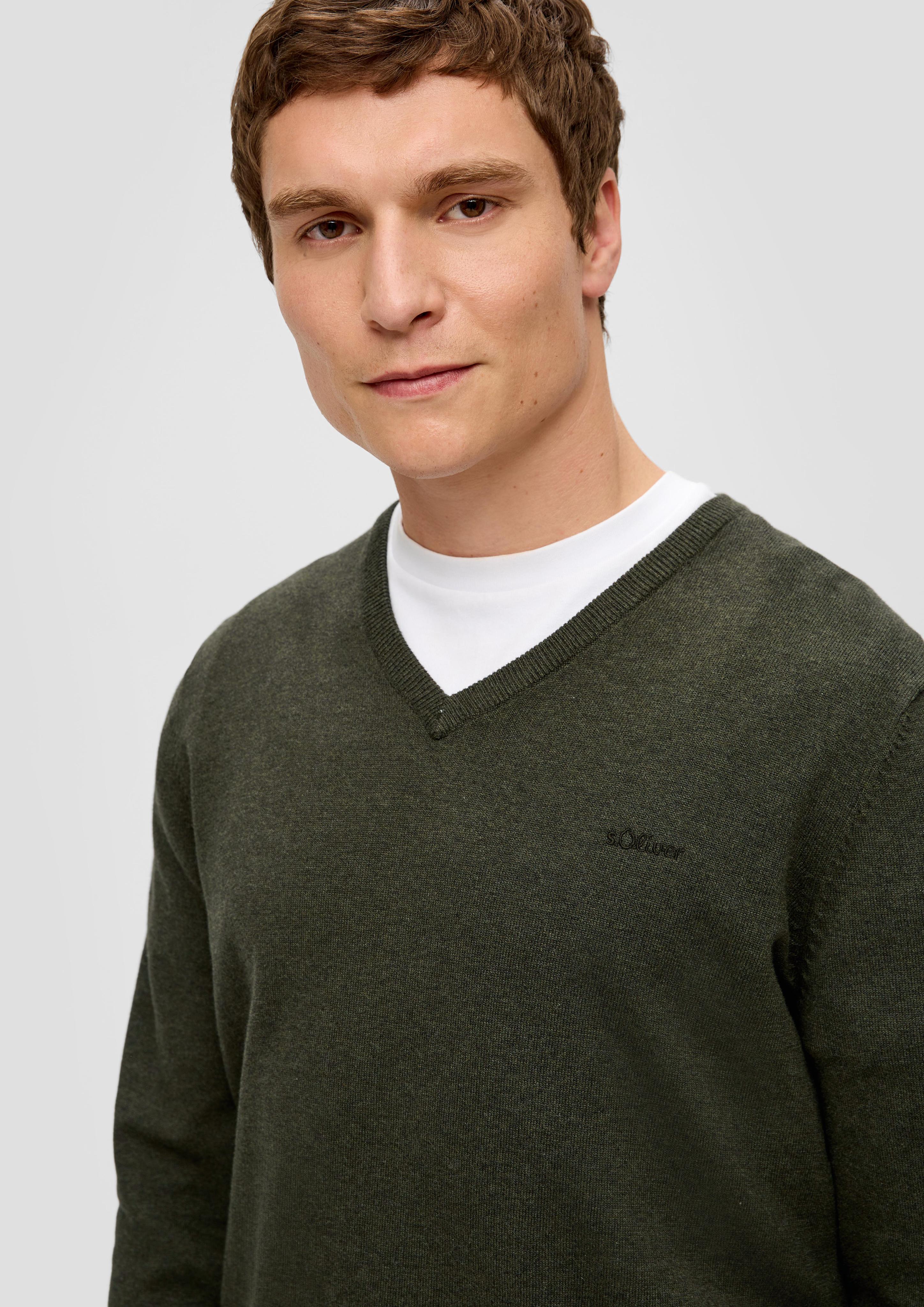 Strickpullover mit Logostickerei  2143174-79W0