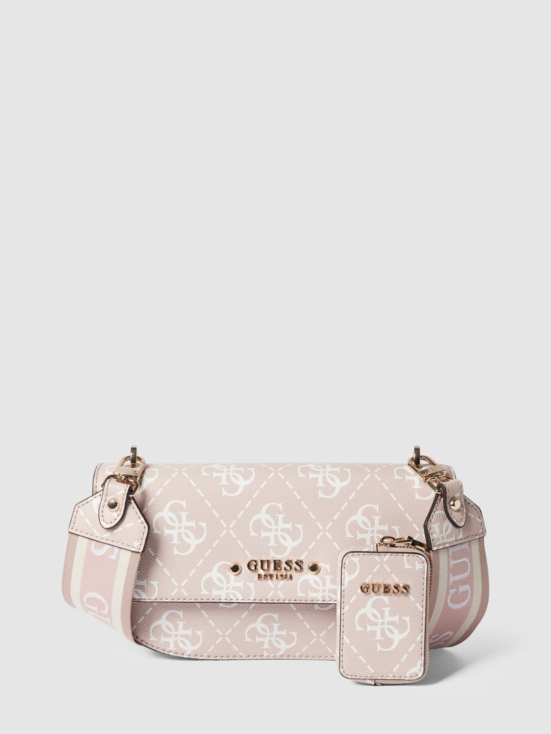 Saddle Bag mit Label-Applikation Modell 'REA' in rosa