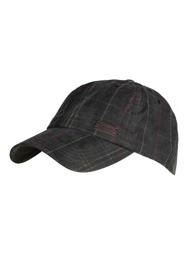 Barbour, Cap, gewachste Baumwolle, dunkeloliv kariert