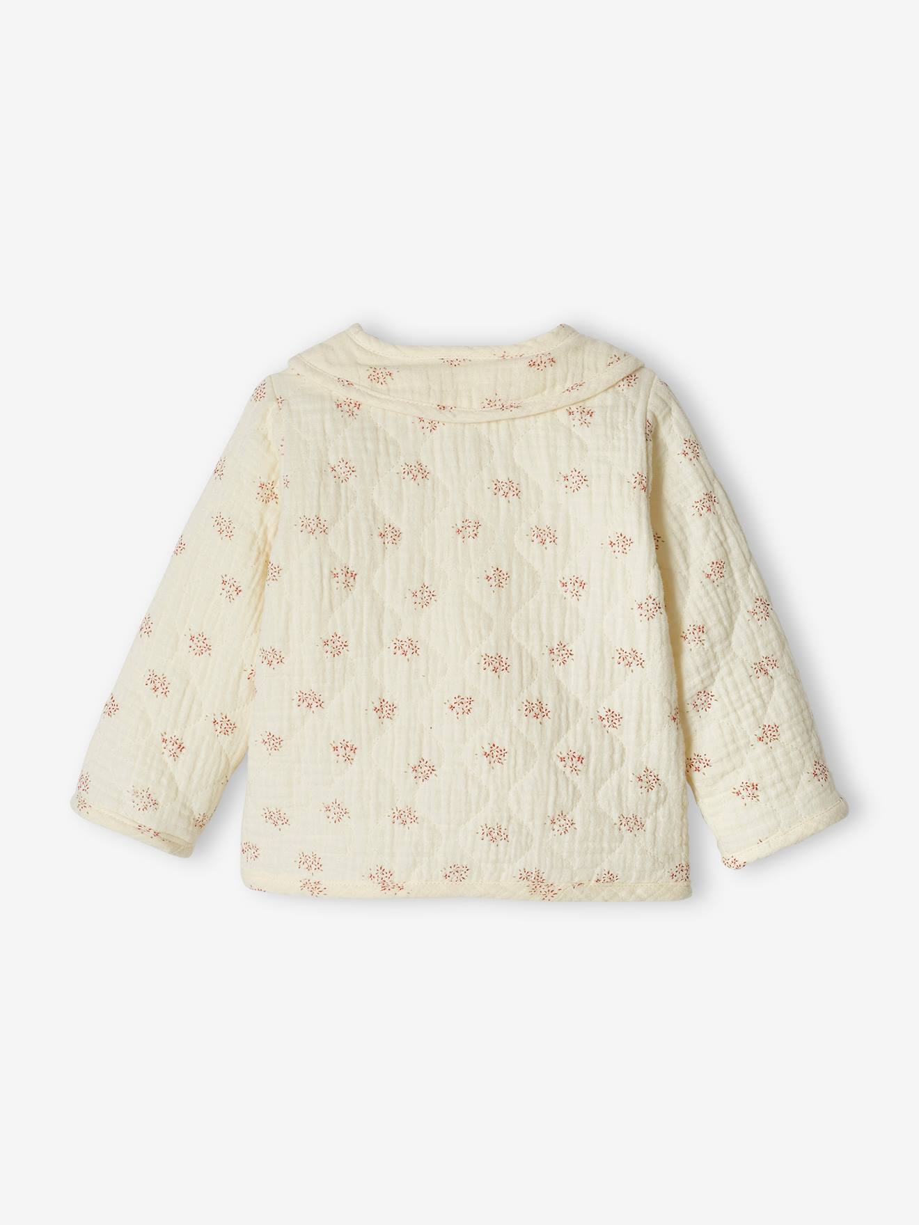 Veste bébé en gaze de coton écru