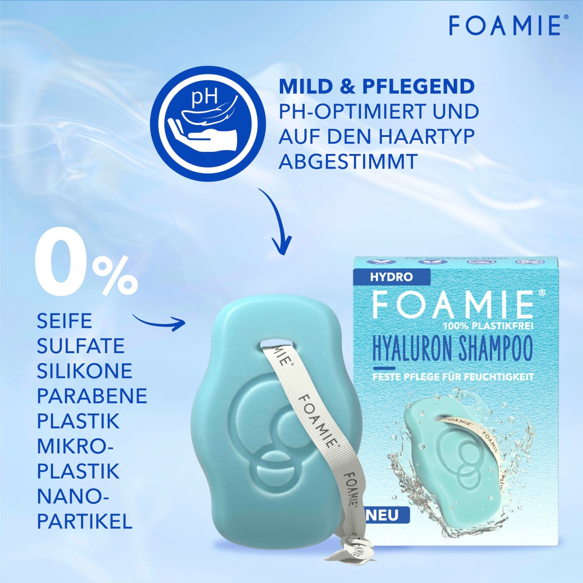 Festes Shampoo Hydro mit Hyaluron, 80 g