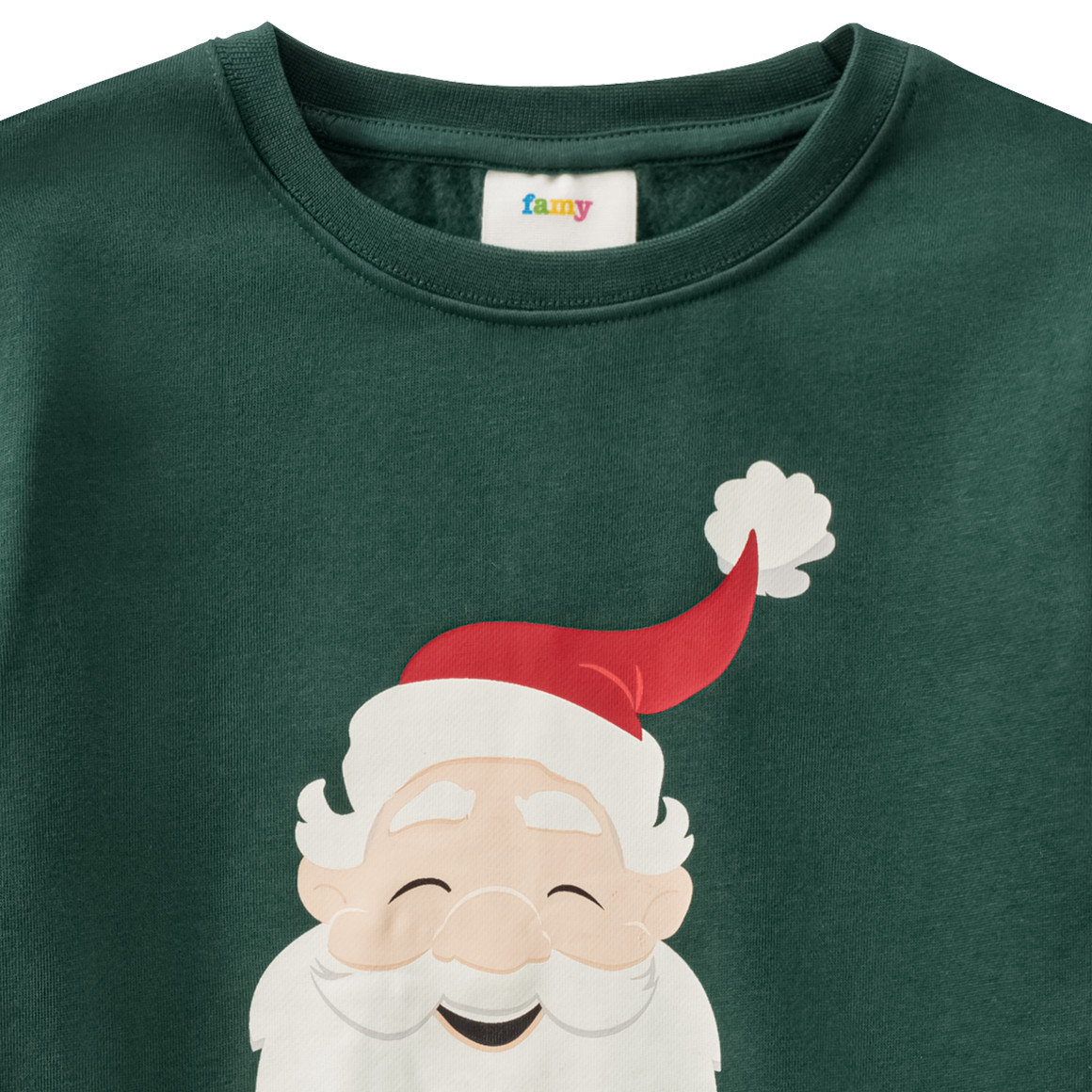 Jungen Weihnachtssweatshirt mit Print dunkelgrün