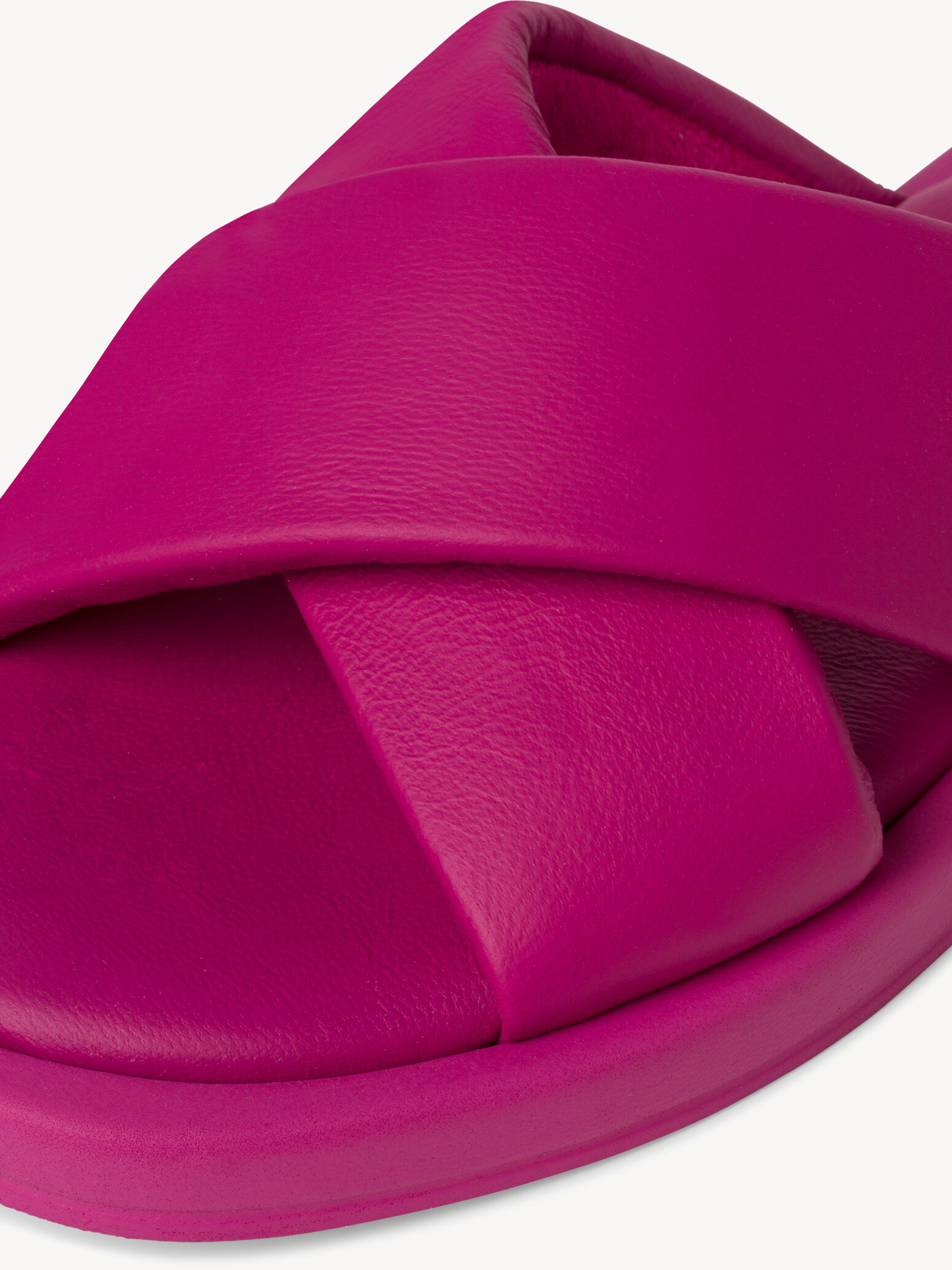 Mule en cuir - rose fuchsia