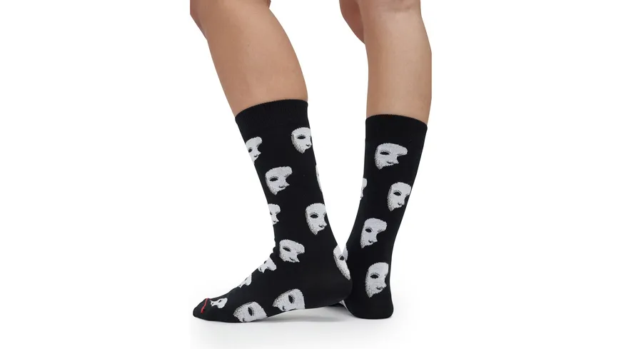 MuseARTa Unisex Socken Gaston Leroux  - The Phantom of the Opera with Rose schwarz