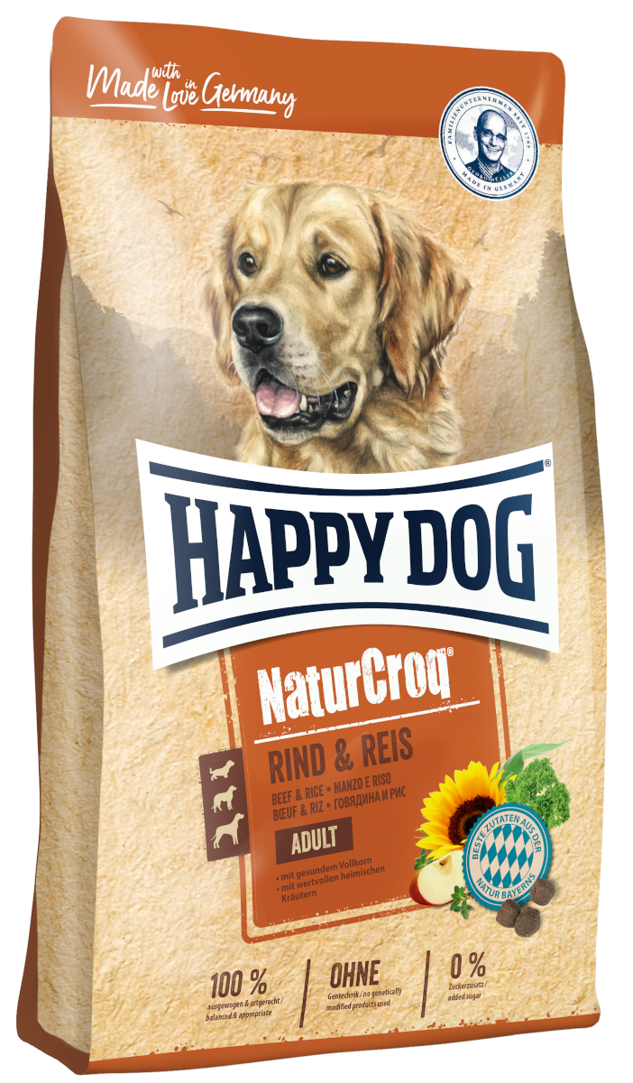 HAPPY DOG Hundetrockenfutter HAPPY DOG NaturCroq Rind & Reis 15 kg