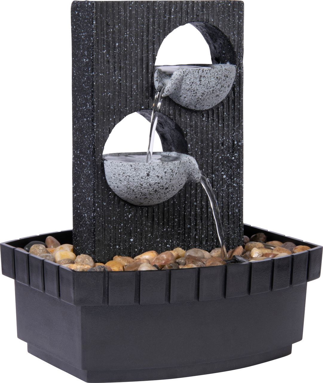 dobar Zimmerbrunnen in Steinoptik mit 2 Schalen