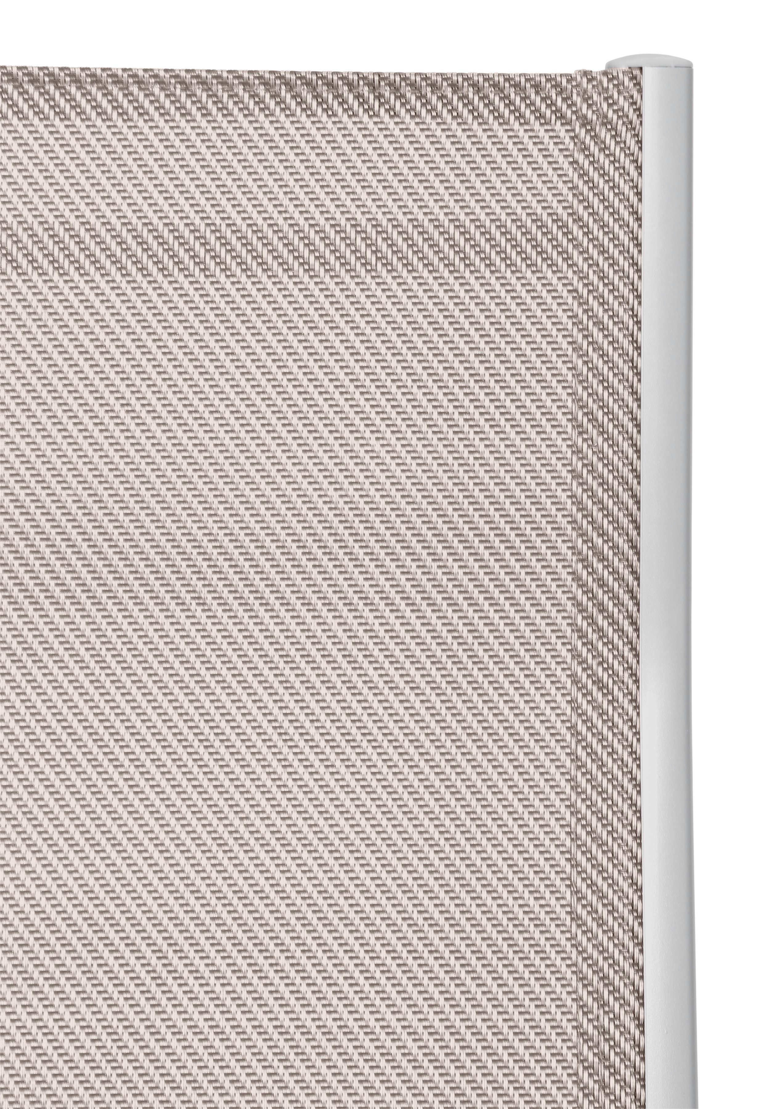 MERXX Garten-Essgruppe Amalfi, (7-tlg), 6 Hochlehner, ausziehbarer Tisch 90x140-200 cm, Alu/Textil