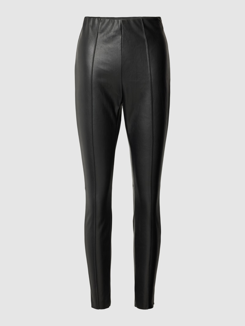 Leggings mit Ziernähten in schwarz