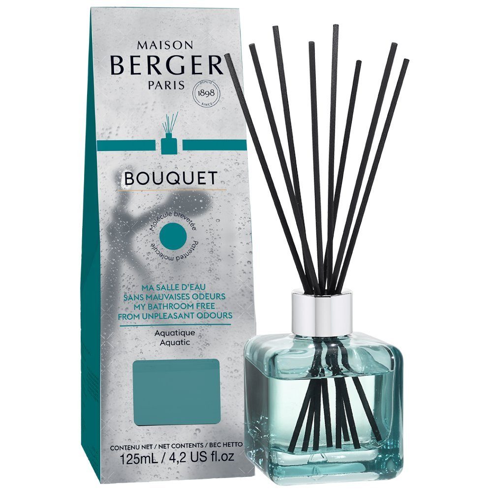 MAISON BERGER PARIS Diffuser Mein Badezimmer ohne unangenehme Gerüche Stäbchenduft inkl. 125 ml Duft mit Duftstäbchen, Dieses Duftbouquet bekämpft unangenehme Gerüche äußerst wirksam
