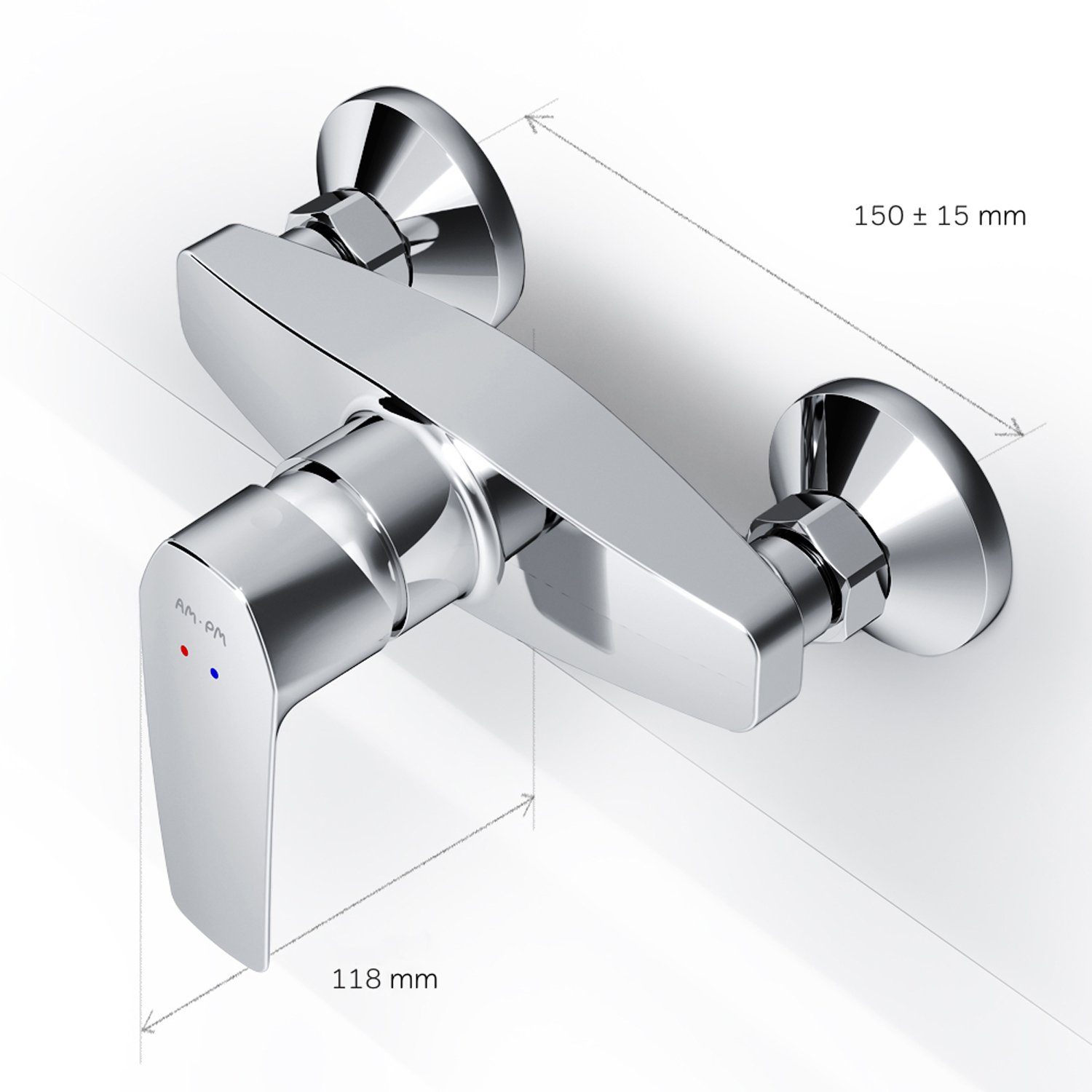 AM.PM Duscharmatur Gem Wassersparende, mit integrierte Rückflussverhinderer geräuscharm Keramikkartusche 35mm