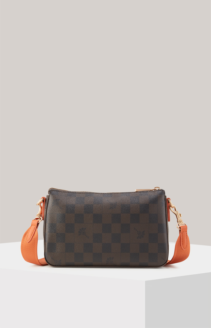 Schultertasche Piazza Edition Jasmina in Braun/Schwarz/Orange