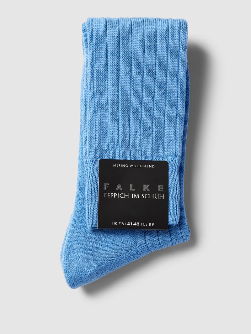 Socken aus Schurwoll-Mix Modell 'TEPPICH' in hellblau