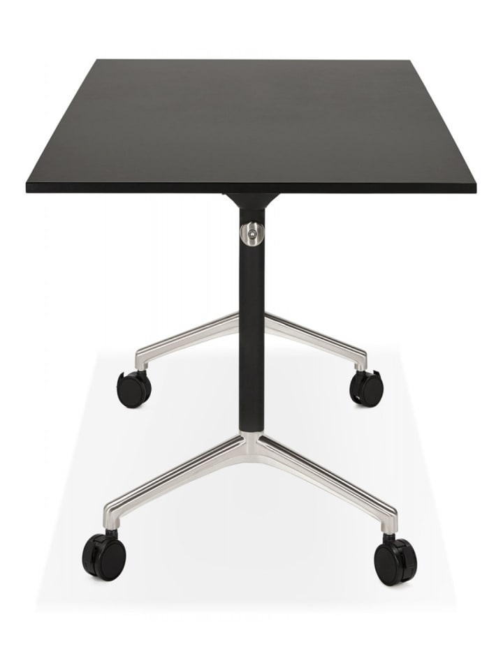 KADIMA DESIGN Klappschreibtisch aus Aluminium mit Melaminholzplatte | Elegant in Schwarz günstig kaufen