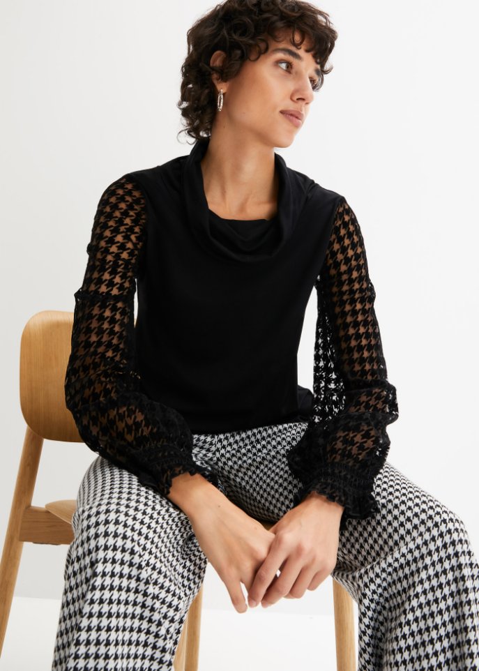 Shirt mit Mesh Ärmeln