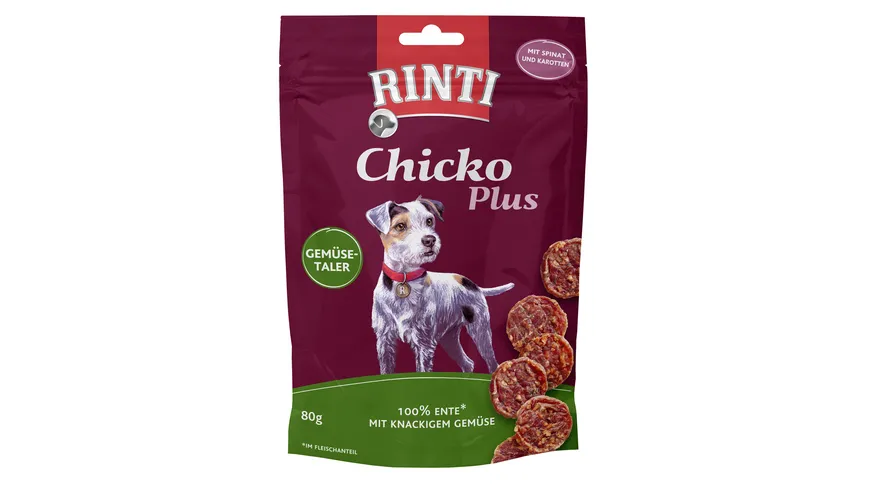 RINTI Hundesnack Chicko Plus Gemüsetaler mit Ente 80 g