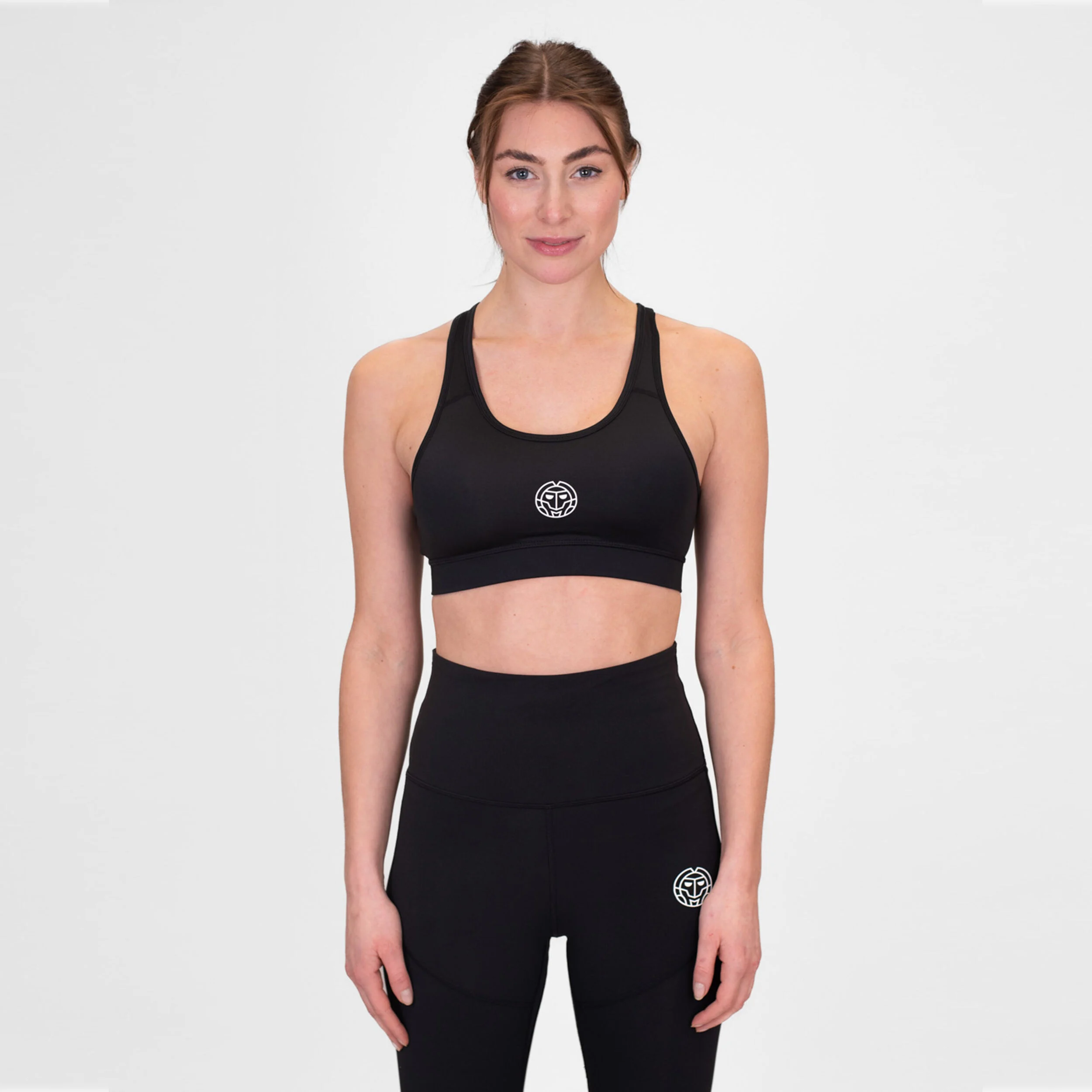 Crew Medium Support Sport-BH Damen - Schwarz